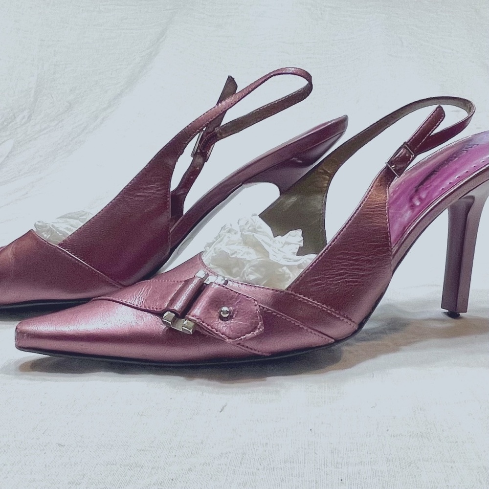 BCBGirls - Sling Back Leather 3" Heel - Purple - Size 7B